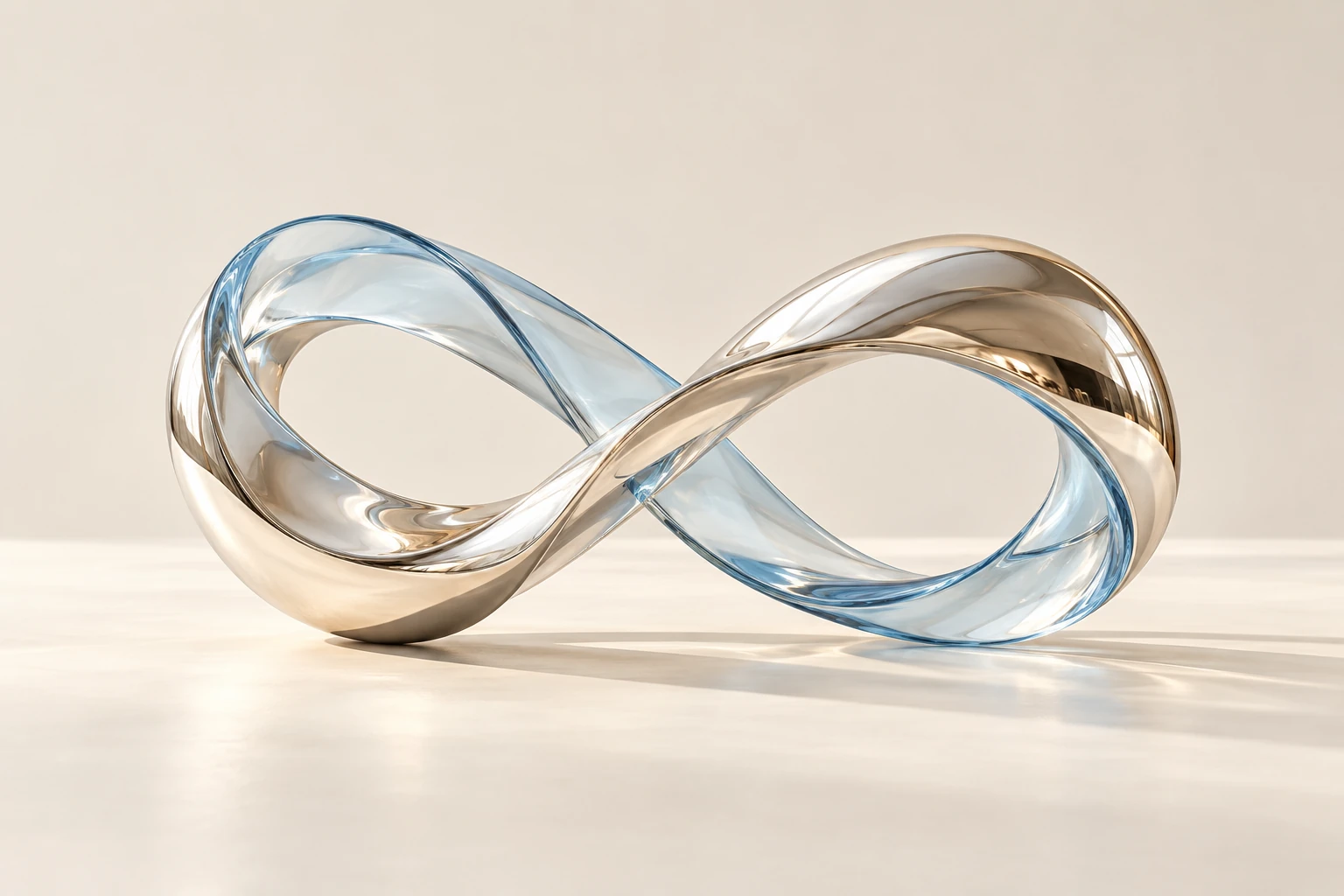 Sculpture abstraite de chrome et de verre — illustration artistique